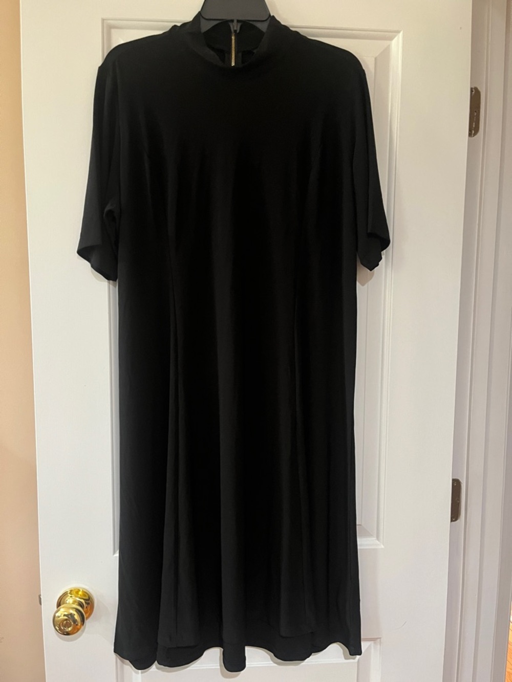 Dennis Basso Women's Petite Dress PXL Italia Knit with Elbow Black A665639Dennis